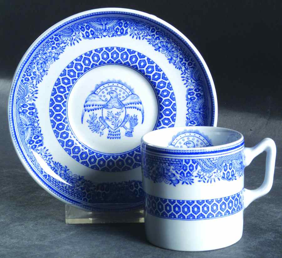 Heritage Blue Flat Demitasse Cup & Saucer Set by Spode-1