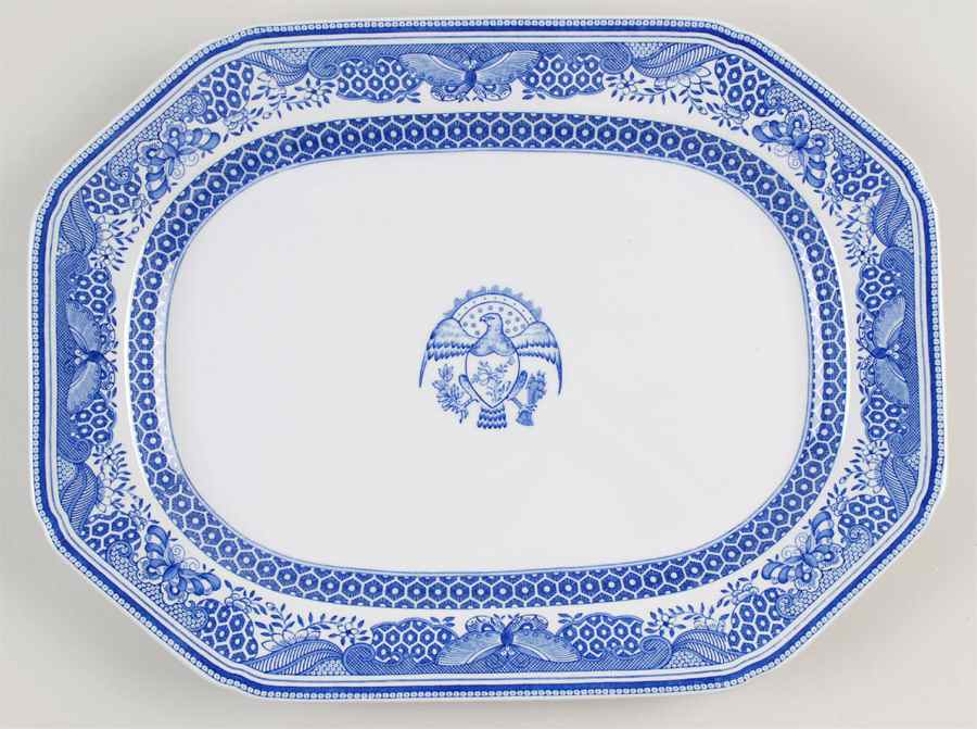 Heritage Blue 14" Oval Serving Platter by Spode-1