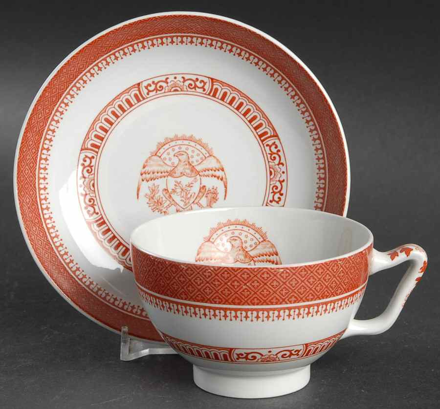 Heritage Red Footed Cup & Saucer Set by Spode-1