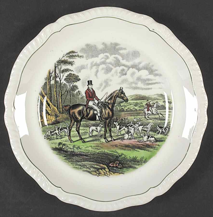 Hunt Scenes (Green Ring) Salad Plate by Spode-1