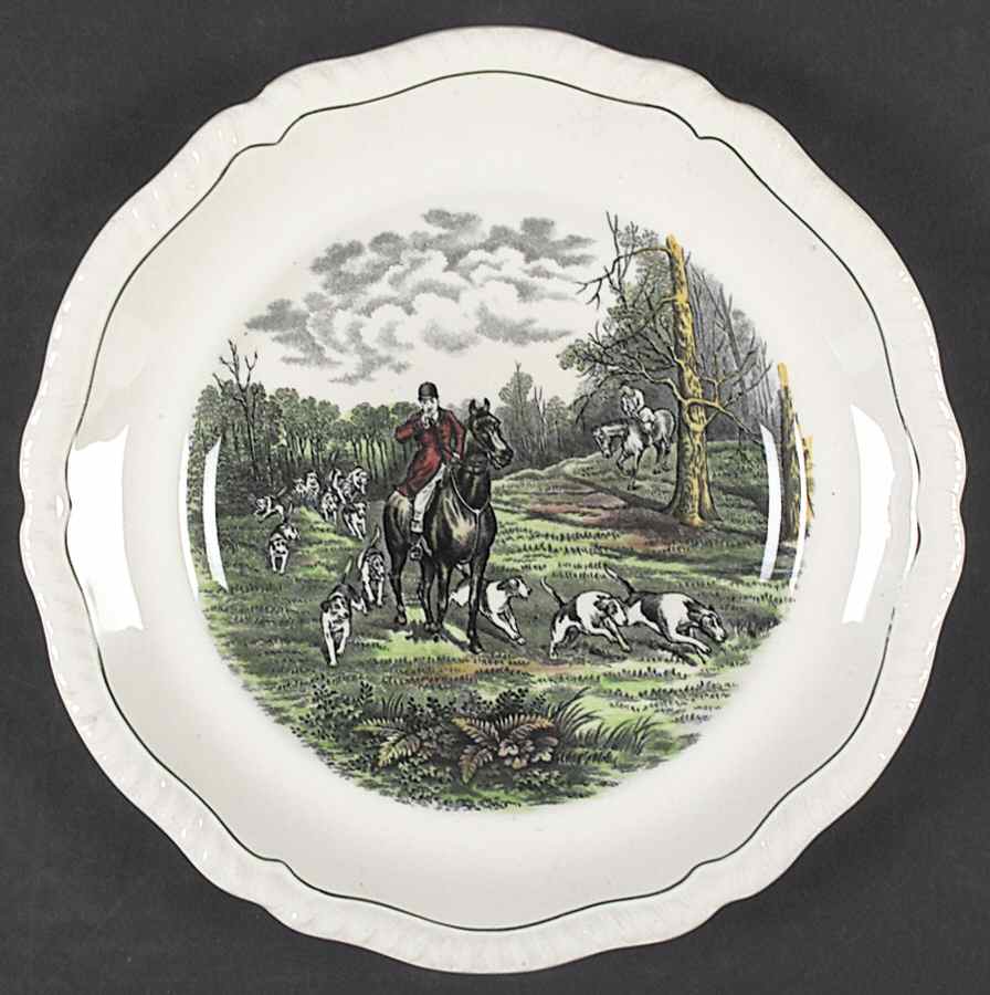 Hunt Scenes (Green Ring) Salad Plate by Spode-1
