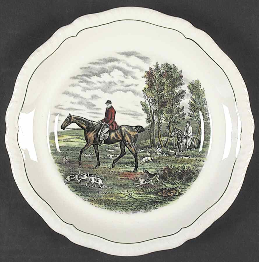 Hunt Scenes (Green Ring) Salad Plate by Spode-1
