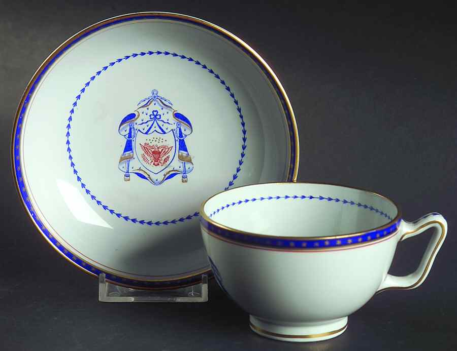 Independence Canton Shape Footed Cup & Saucer Set by Spode-1