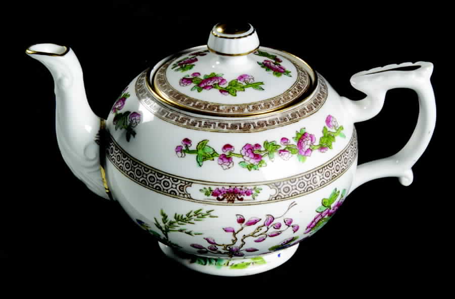 Indian Tree (Smooth, Gold Trim) Individual Teapot & Lid by Spode-1