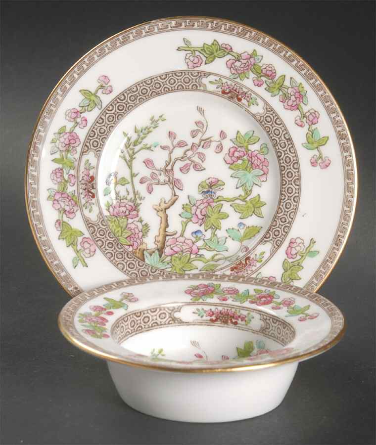 Indian Tree (Smooth, Gold Trim) Ramekin & Saucer Set by Spode-1