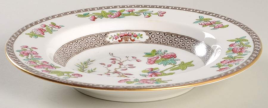 Indian Tree (Smooth, Gold Trim) Rim Soup Bowl by Spode-1