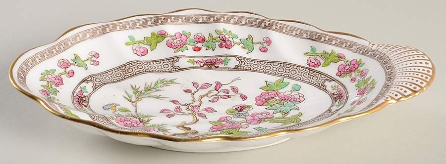 Indian Tree (Smooth, Gold Trim) Pickle Dish by Spode-1