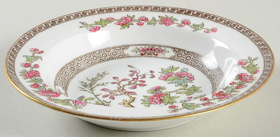 Indian Tree (Smooth, Gold Trim) Rim Fruit/Dessert (Sauce) Bowl by Spode-1