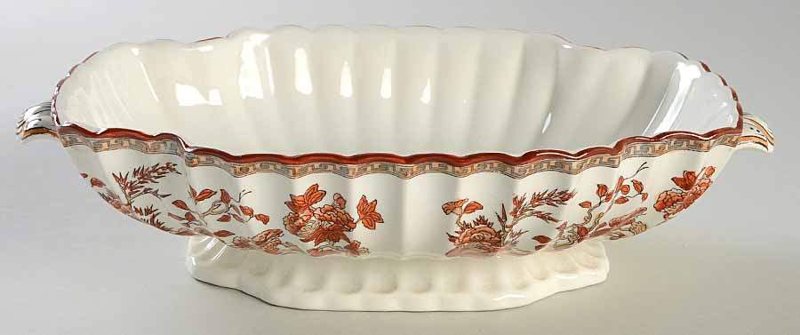 Indian Tree (Orange Rust, Scallop, Red Trim) Oval Vegetable No Lid by Spode-1