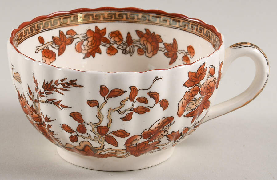Indian Tree (Orange Rust, Scallop, Red Trim) Footed Cup by Spode-1