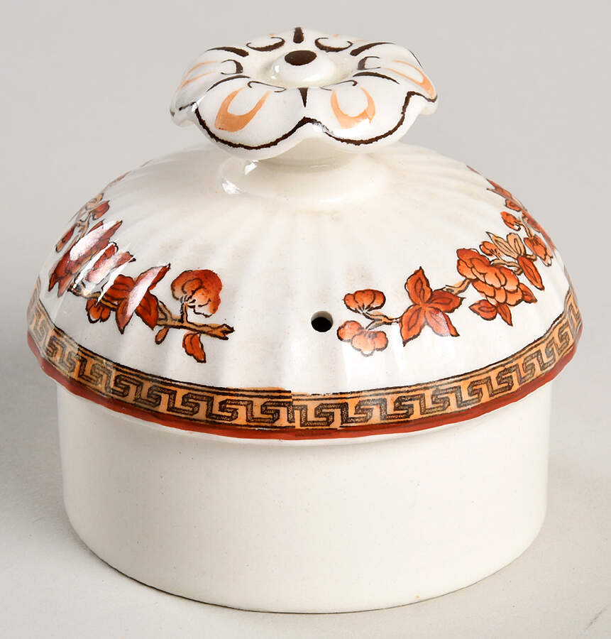 Indian Tree (Orange Rust, Scallop, Red Trim) Lid for Coffee Pot by Spode-1