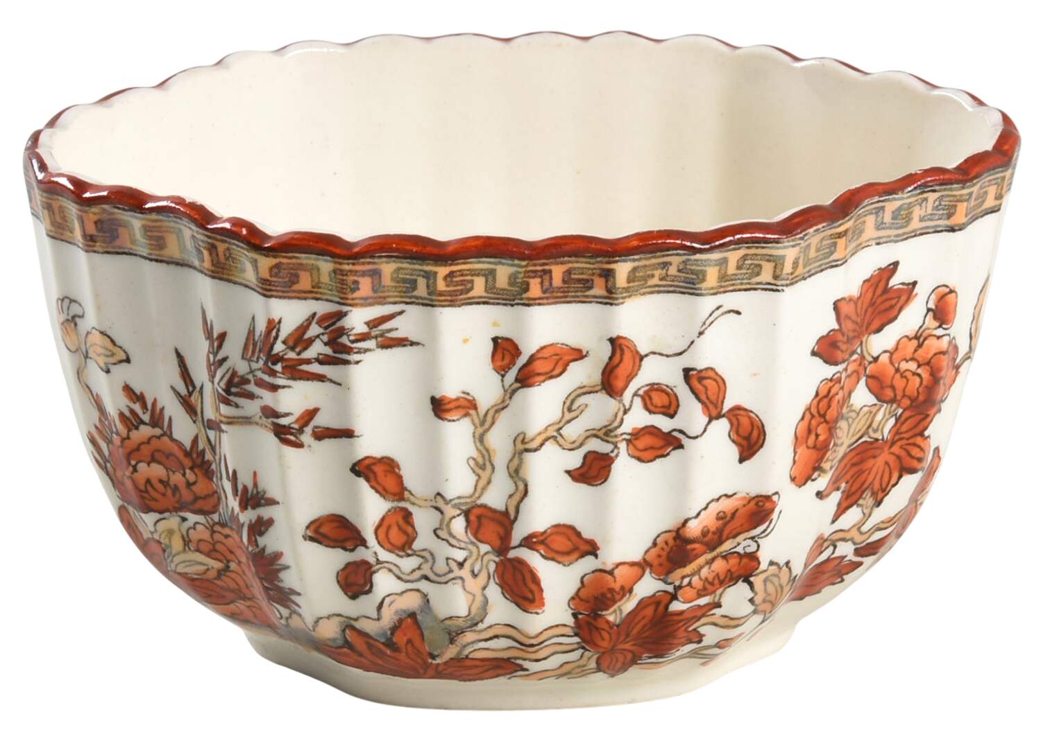 Indian Tree (Orange Rust, Scallop, Red Trim) Mini Sugar Bowl No Lid by Spode-1