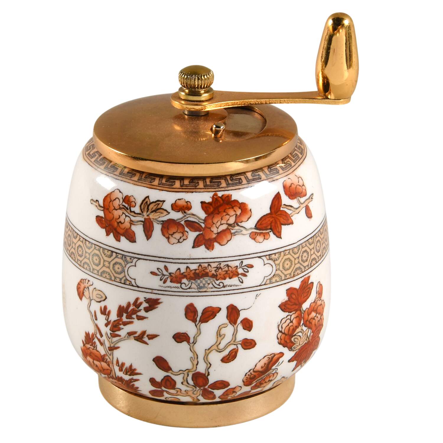Indian Tree (Orange Rust, Scallop, Red Trim) Pepper Mill by Spode-1