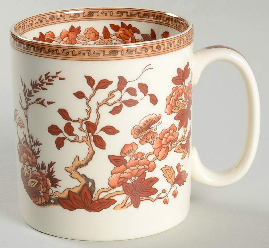 Indian Tree (Orange Rust, Scallop, Red Trim) Mug by Spode-1