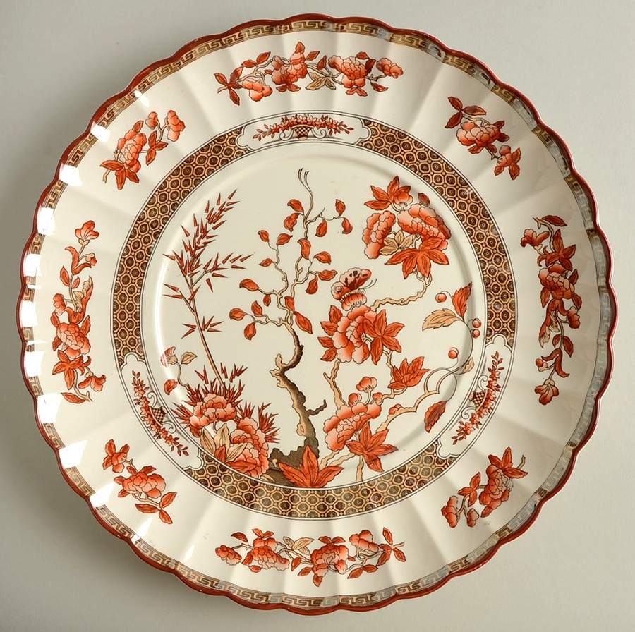 Indian Tree (Orange Rust, Scallop, Red Trim) Underplate for Tureen by Spode-1