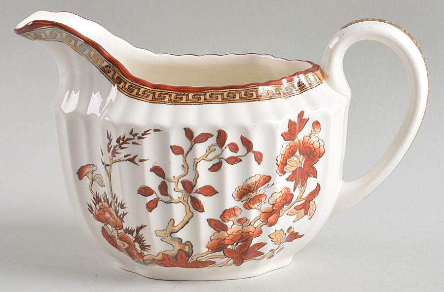 Indian Tree (Orange Rust, Scallop, Red Trim) Creamer by Spode-1