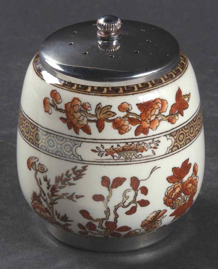 Indian Tree (Orange Rust, Scallop, Red Trim) Salt Mill by Spode-1
