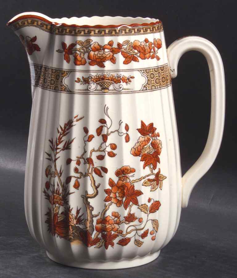 Indian Tree (Orange Rust, Scallop, Red Trim) 40 Oz Pitcher by Spode-1