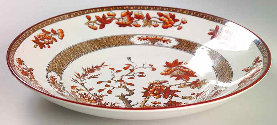 Indian Tree (Orange Rust, Scallop, Red Trim) Bread and Butter Bowl by Spode-1
