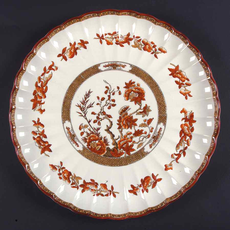 Indian Tree (Orange Rust, Scallop, Red Trim) Underplate for Tureen by Spode-1