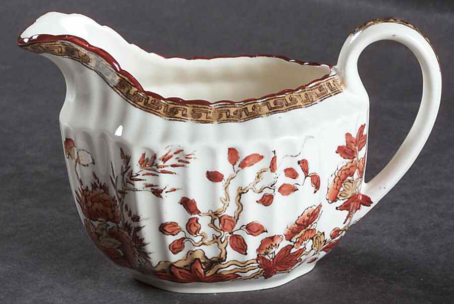 Indian Tree (Orange Rust, Scallop, Red Trim) Mini Creamer by Spode-1