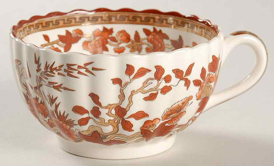 Indian Tree (Orange Rust, Scallop, Red Trim) Footed Cup by Spode-1