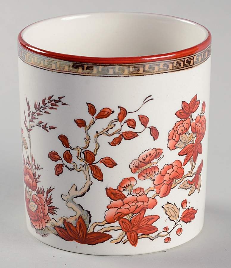 Indian Tree (Orange Rust, Scallop, Red Trim) Jam/Jelly No Lid by Spode-1