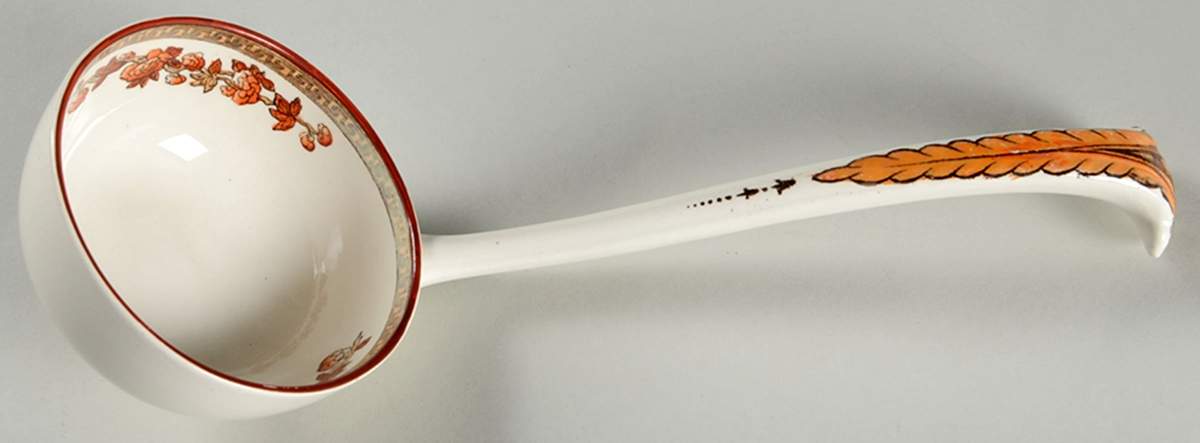 Indian Tree (Orange Rust, Scallop, Red Trim) Tureen Ladle by Spode-1
