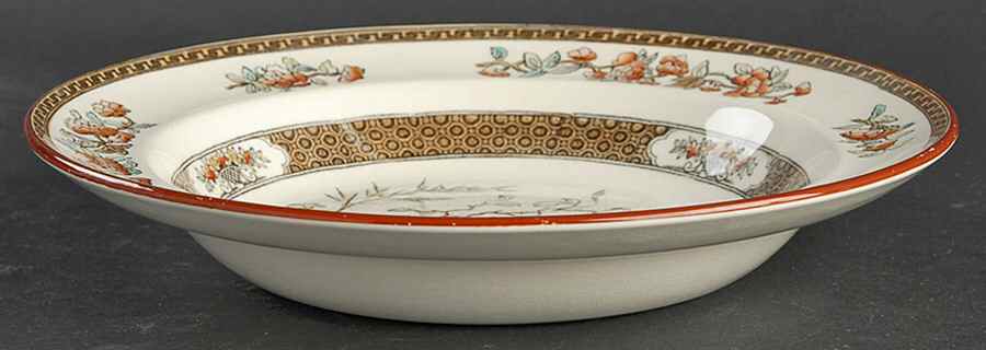 Indian Tree (Turquoise, Green, Rust, Smooth) Large Rim Soup Bowl by Spode-1