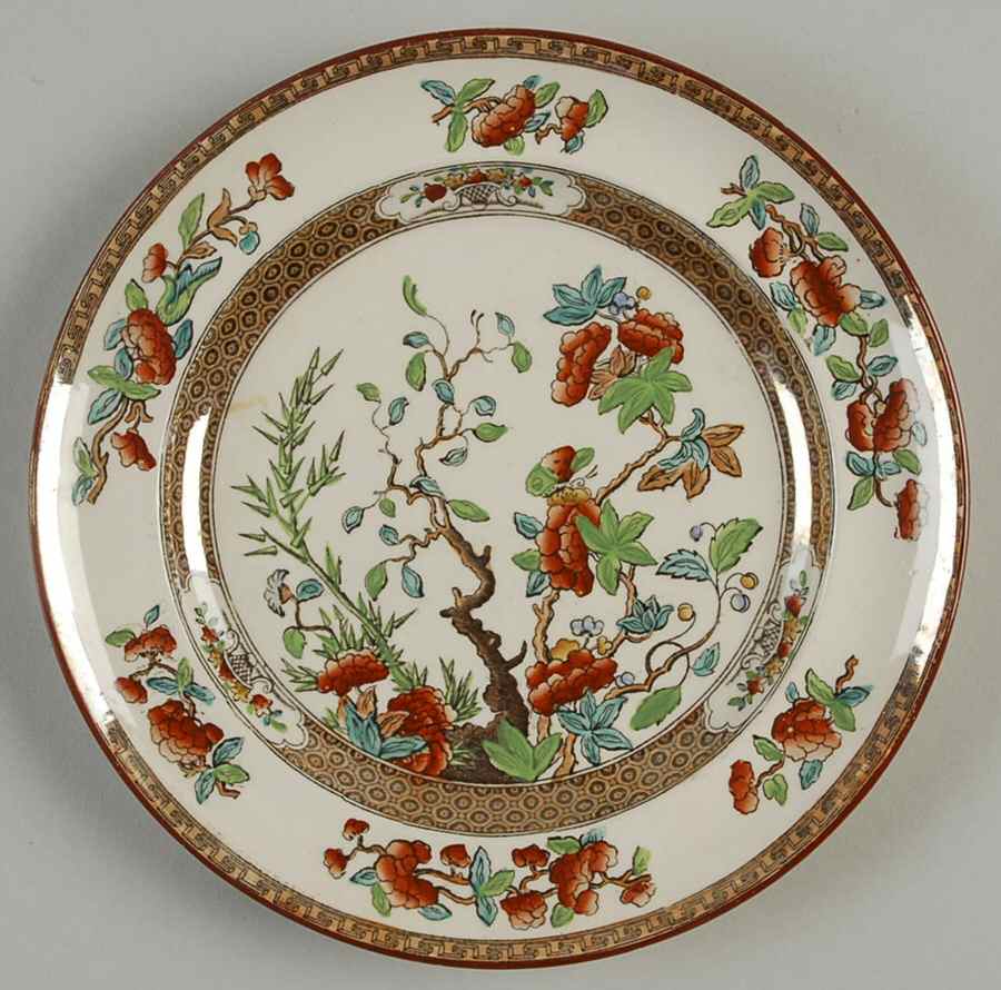 Indian Tree (Turquoise, Green, Rust, Smooth) Dessert/Pie Plate by Spode-1