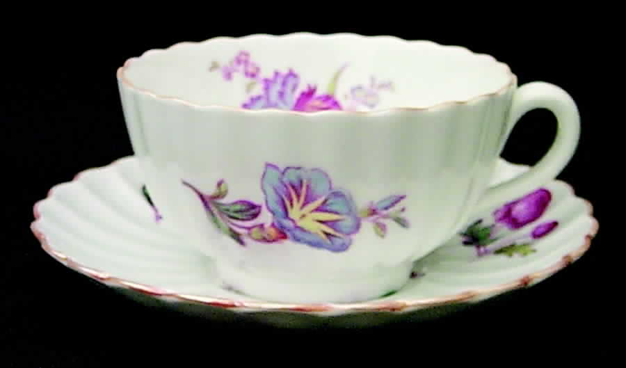 Iris Footed Cup & Saucer Set by Spode-1