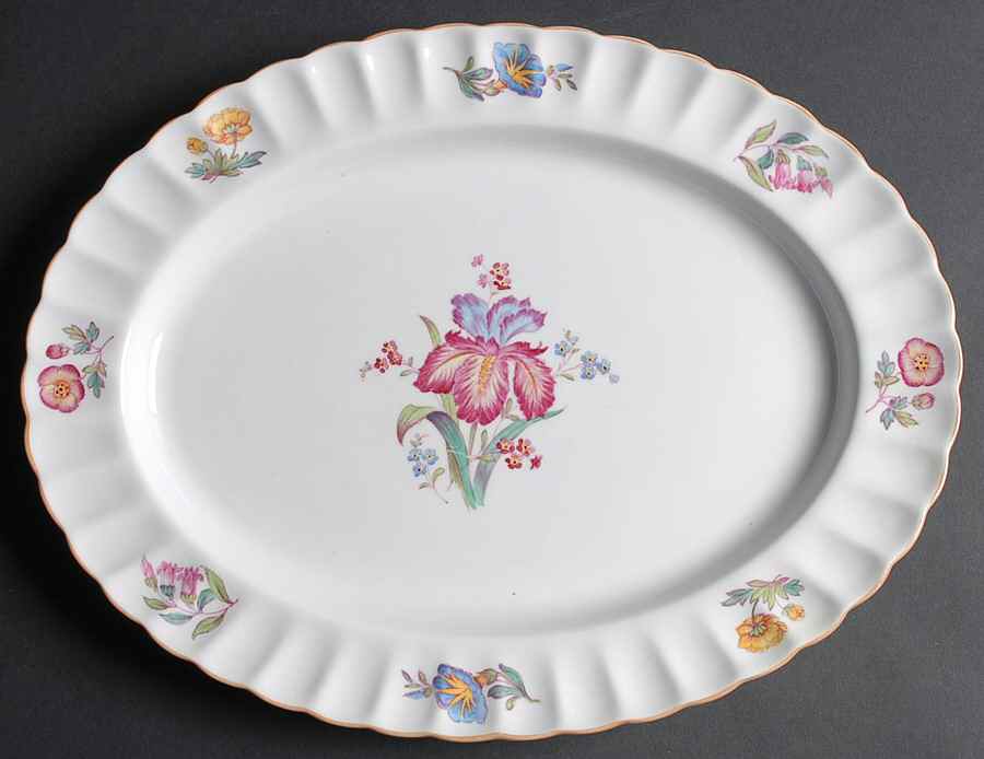 Iris 14" Oval Serving Platter by Spode-1