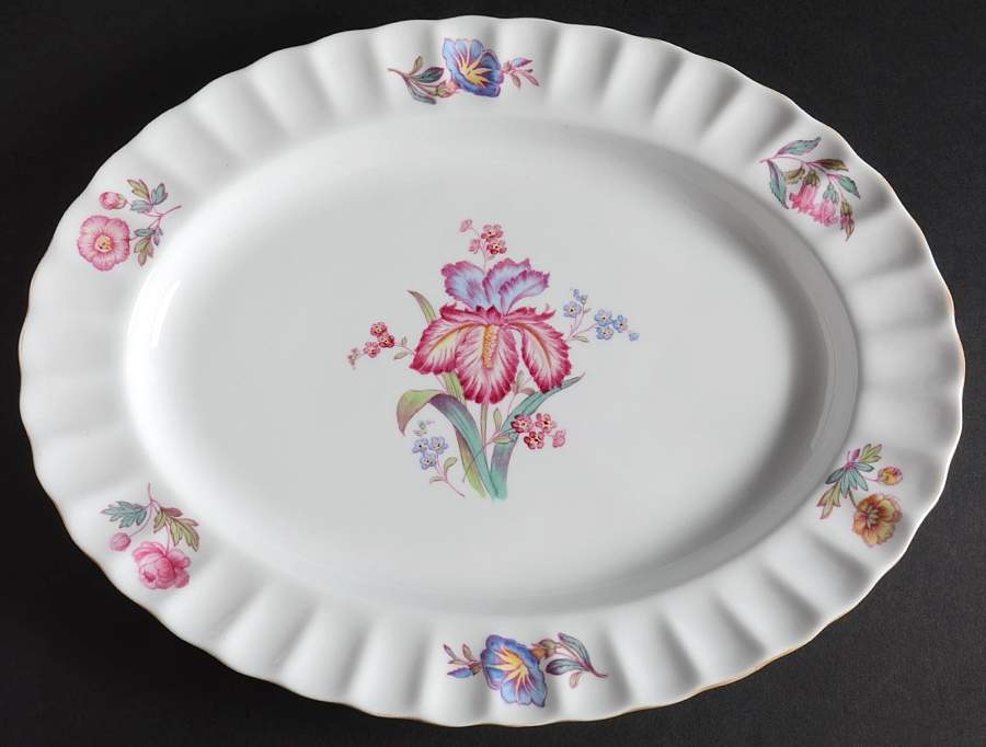 Iris 12" Oval Serving Platter by Spode-1