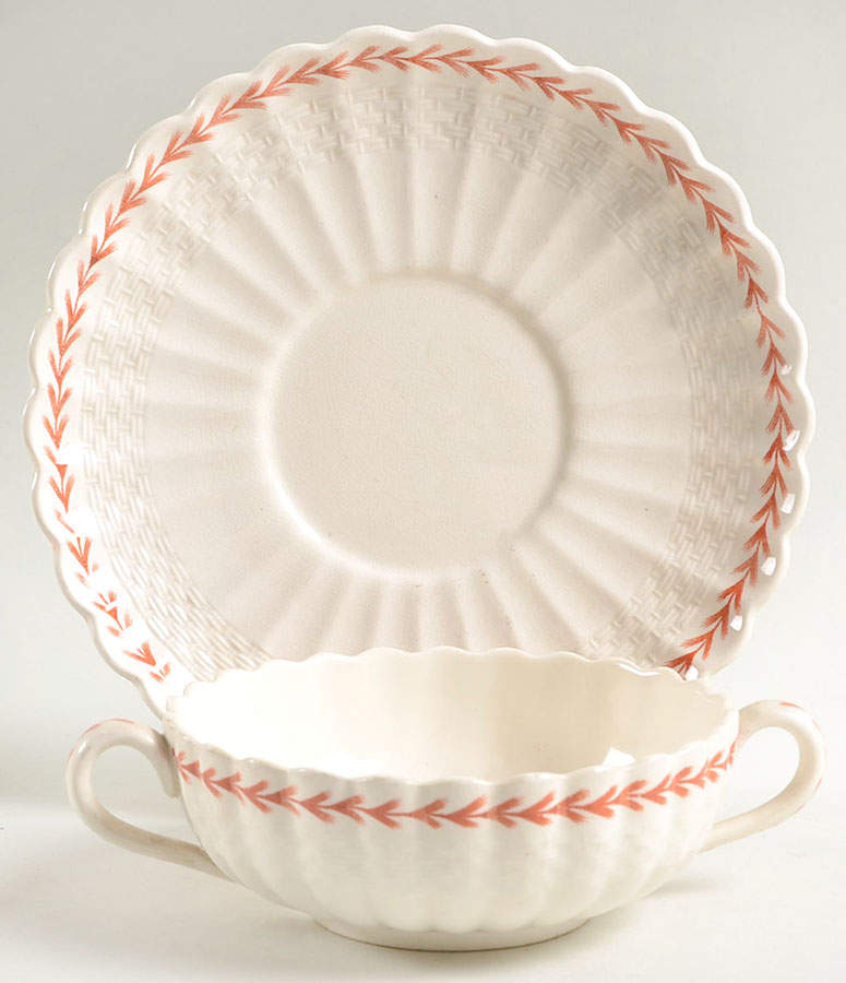 Ivanhoe Rust Flat Cream Soup Bowl & Saucer Set by Spode-1