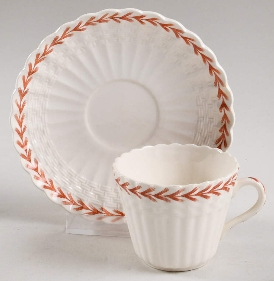 Ivanhoe Rust Flat Demitasse Cup & Saucer Set by Spode-1
