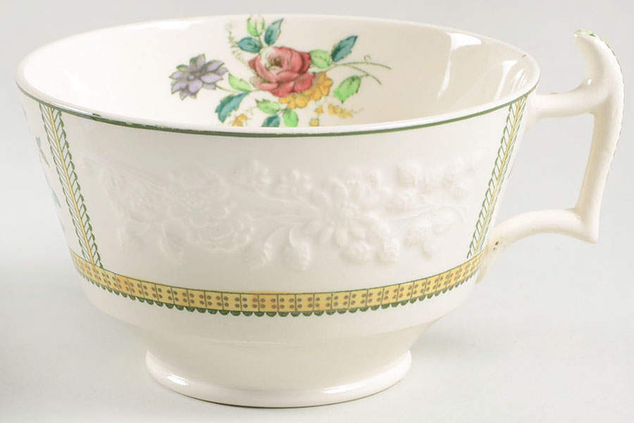 June (Green & Yellow, Embossed) Footed Cup by Spode-1