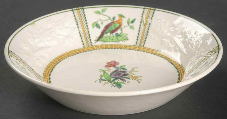 June (Green & Yellow, Embossed) Fruit/Dessert (Sauce) Bowl by Spode-1