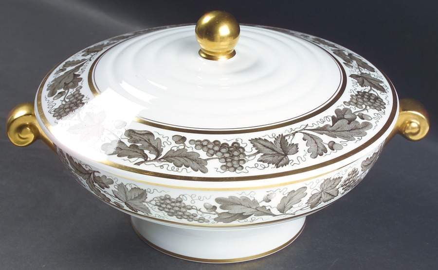 Kent Grey Round Covered Vegetable by Tiffany-1
