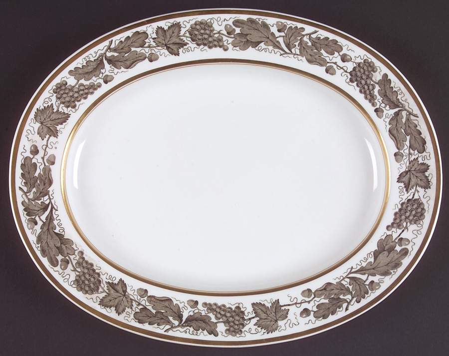 Kent Grey 13" Oval Serving Platter by Tiffany-1