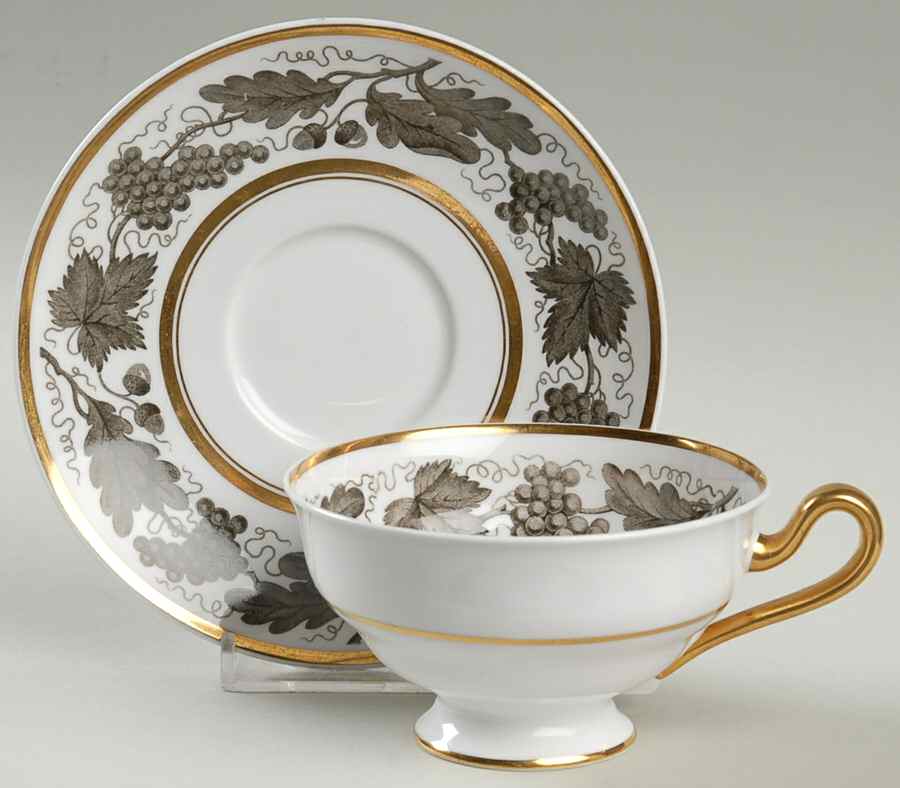 Kent Grey Footed Cup & Saucer Set by Tiffany-1
