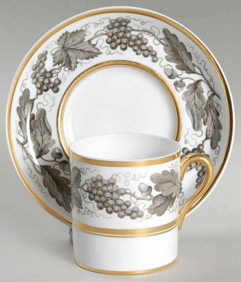 Kent Grey Flat Demitasse Cup & Saucer Set by Tiffany-1