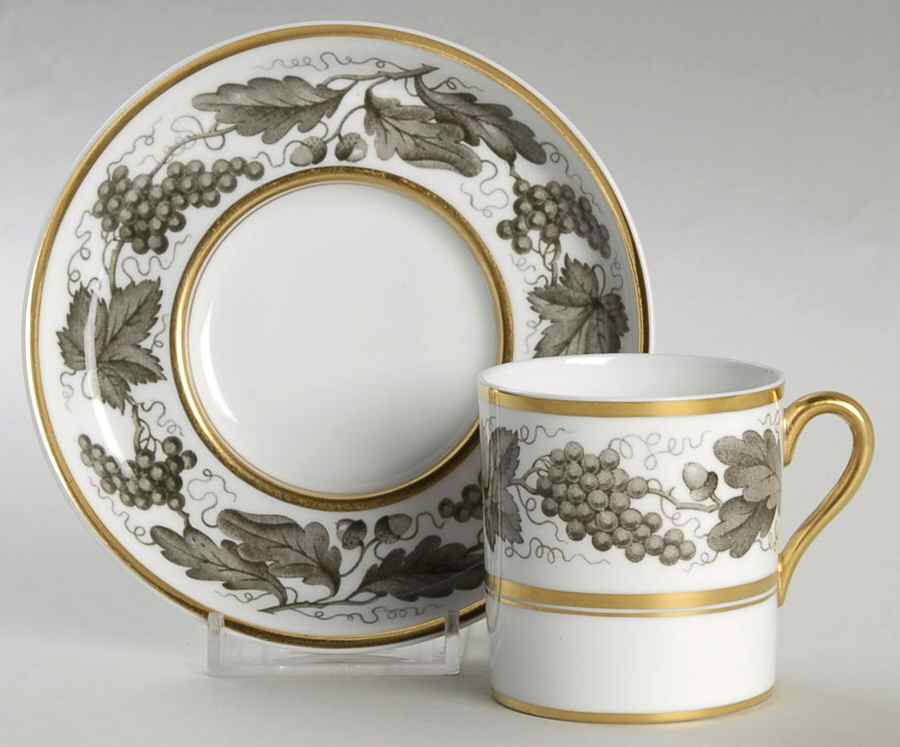 Kent Grey Flat Demitasse Cup & Saucer Set by Tiffany-1