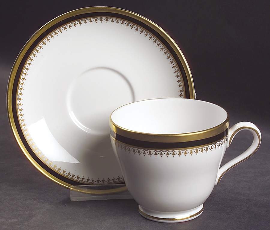 Knightsbridge Black Footed Cup & Saucer Set by Spode-1