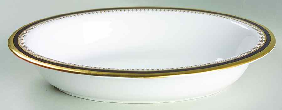 Knightsbridge Black 9" Oval Vegetable Bowl by Spode-1