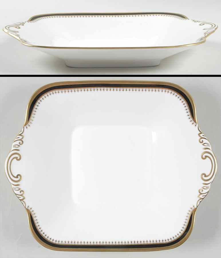 Knightsbridge Black Square Handled Cake Plate by Spode-1