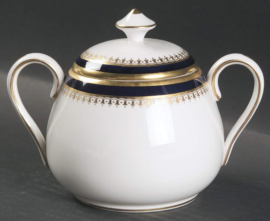 Knightsbridge Cobalt Blue Sugar Bowl & Lid by Spode-1