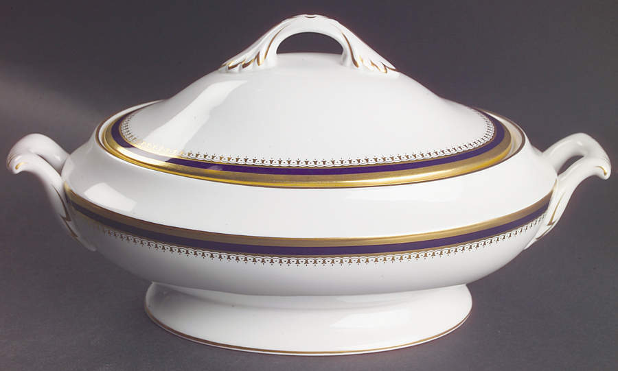 Knightsbridge Cobalt Blue Oval Covered Vegetable by Spode-1
