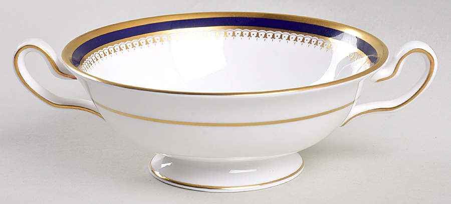 Knightsbridge Cobalt Blue Footed Cream Soup Bowl by Spode-1
