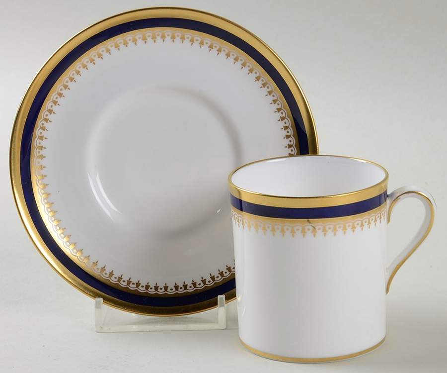 Knightsbridge Cobalt Blue Flat Demitasse Cup & Saucer Set by Spode-1