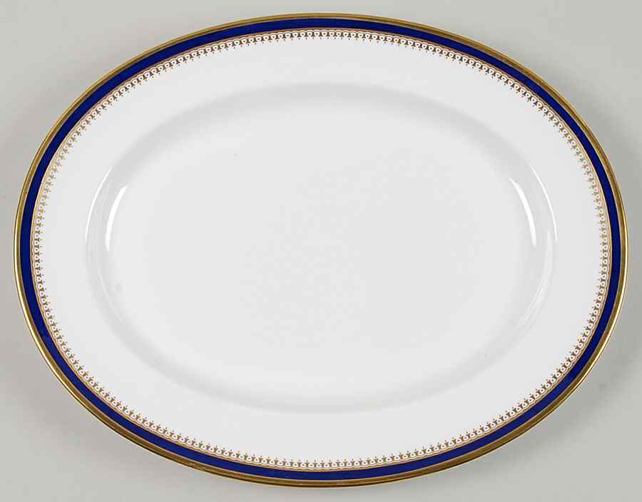 Knightsbridge Cobalt Blue 13" Oval Serving Platter by Spode-1
